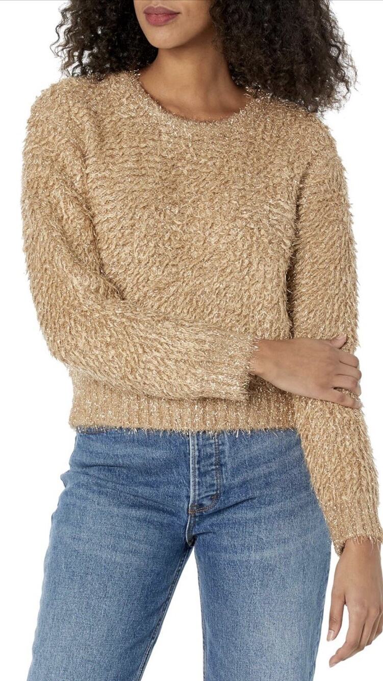 ASTR the label Womens Alma Sweater Taupe Gold Size M